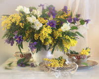 Без бренда «Натюрморт из мимоз и колокольчиков» в Уфе