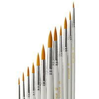 Без бренда «Набор круглых нейлоновых кистей для рисования «Две картинки» (12 шт.) белые» в Уфе в интернет-магазине  Без бренда «Набор круглых нейлоновых кистей для рисования «Две картинки» (12 шт.) белые» в Уфе