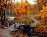 Без бренда «Коробка 20 шт: Осенний парк с мостом» в Уфе