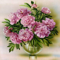 Без бренда «Пионы в круглой прозрачной вазе (20шт)» в Уфе