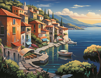 Милый курортный городок в заливе