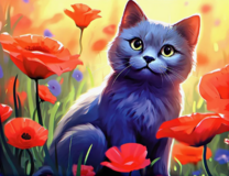 Без бренда «Серый котик и маки» в Уфе в интернет-магазине  Без бренда «Серый котик и маки» в Уфе