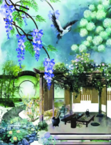 Без бренда «Сад с беседкой, цветами и птицей» в Уфе в интернет-магазине  Без бренда «Сад с беседкой, цветами и птицей» в Уфе