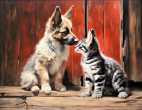 Без бренда «Знакомство котенка и щенка» в Уфе в интернет-магазине  Без бренда «Знакомство котенка и щенка» в Уфе