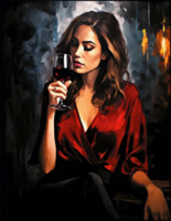 Без бренда «Девушка в красном платье с бокалом вина» в Уфе