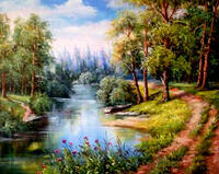 Без бренда «Лодка на берегу небольшой реки» в Уфе в интернет-магазине Без бренда «Лодка на берегу небольшой реки» в Уфе