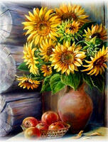 Без бренда «Кувшин с подсолнухами и корзинка с яблоками» в Уфе