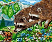 Без бренда «Еноты и бабочка на цветочной поляне» в Уфе в интернет-магазине  Без бренда «Еноты и бабочка на цветочной поляне» в Уфе